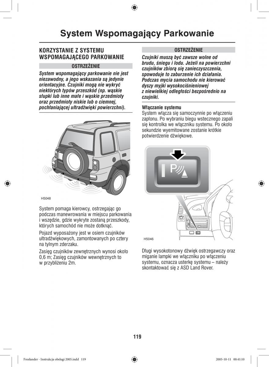 Land Rover Freelander I 1 instrukcja obslugi / page 119