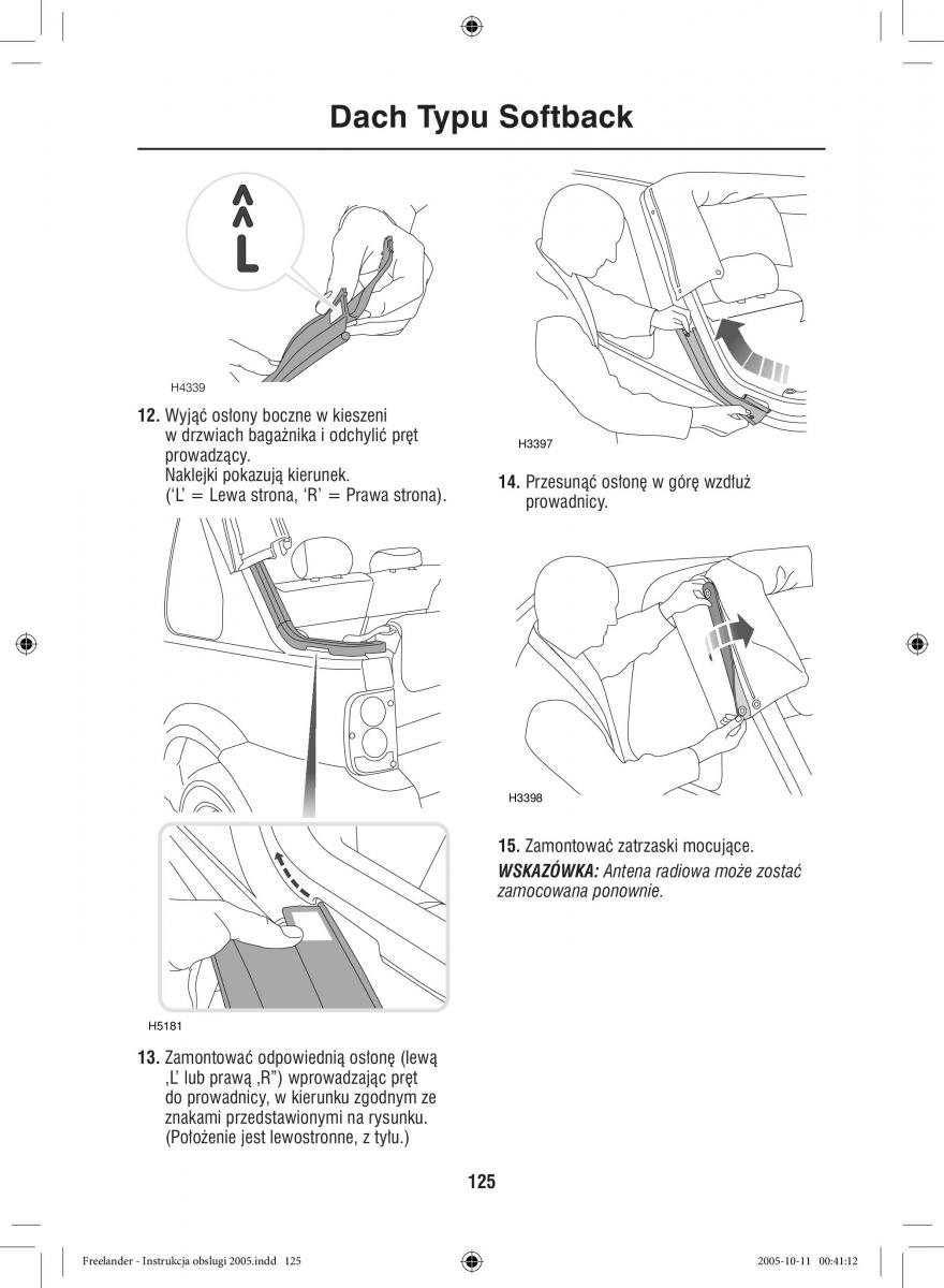 Land Rover Freelander I 1 instrukcja obslugi / page 125