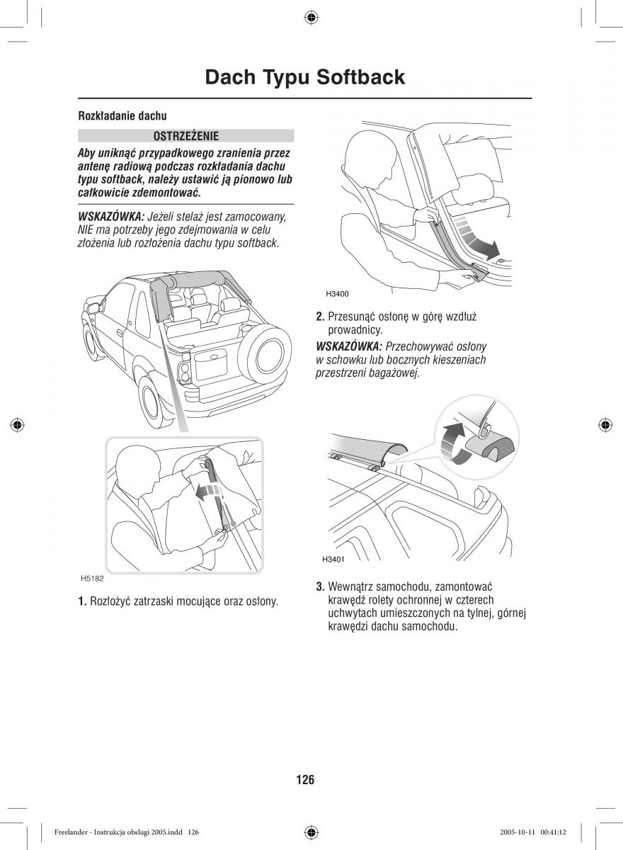 Land Rover Freelander I 1 instrukcja obslugi / page 126