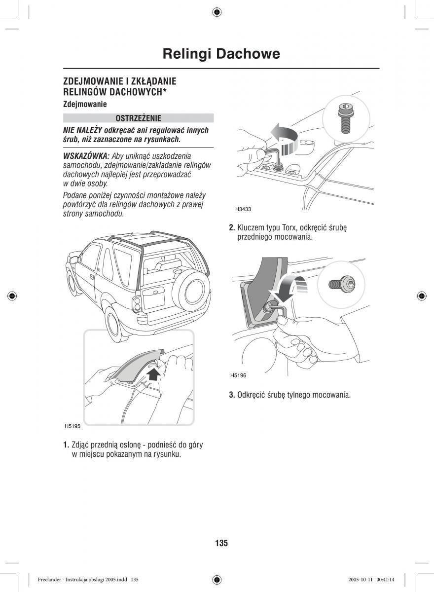 Land Rover Freelander I 1 instrukcja obslugi / page 135