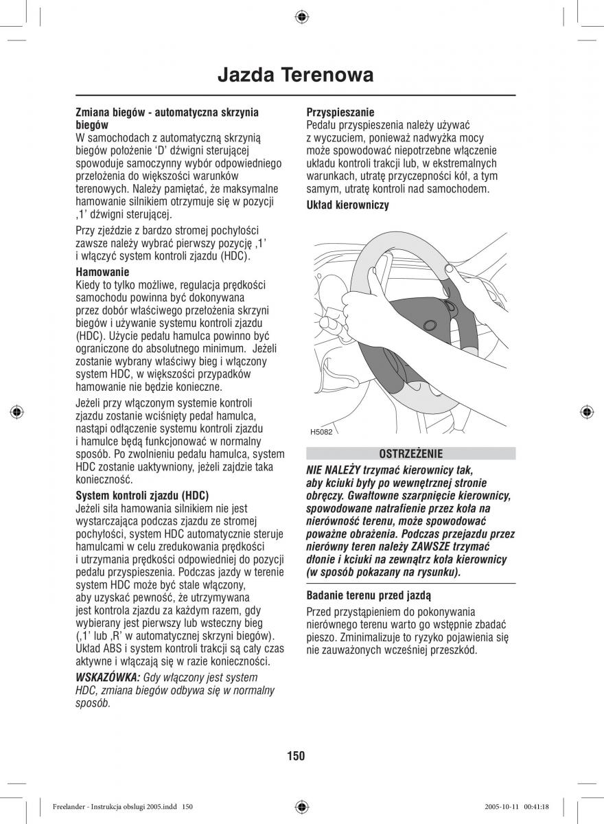 Land Rover Freelander I 1 instrukcja obslugi / page 150