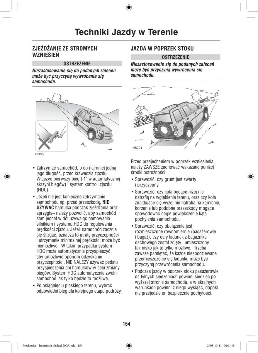 Land Rover Freelander I 1 instrukcja obslugi / page 154