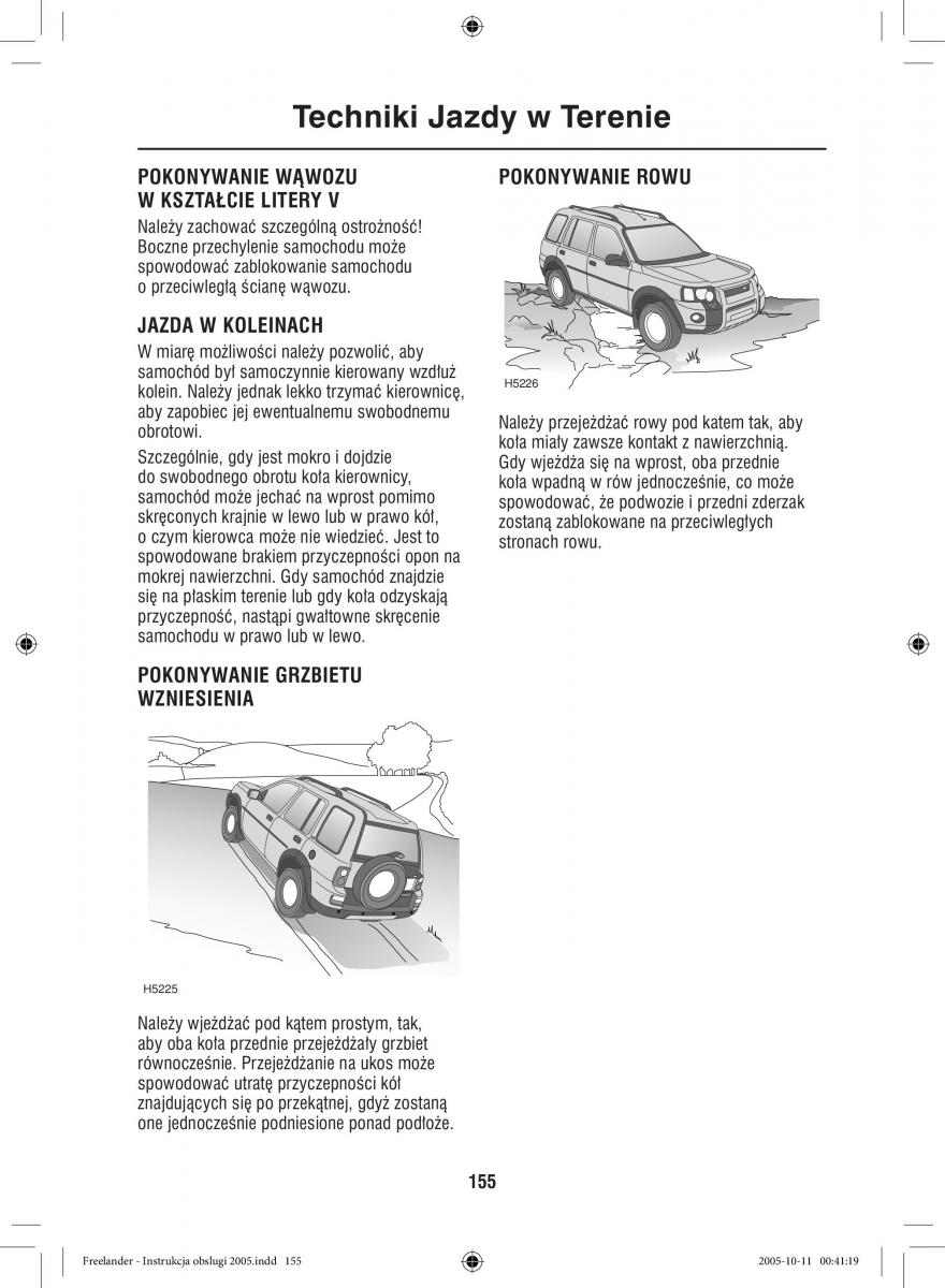 Land Rover Freelander I 1 instrukcja obslugi / page 155