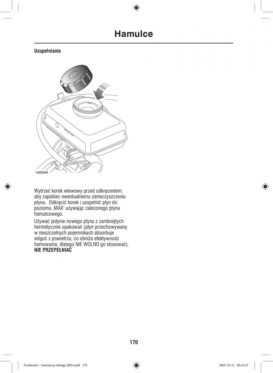 Land Rover Freelander I 1 instrukcja obslugi / page 170