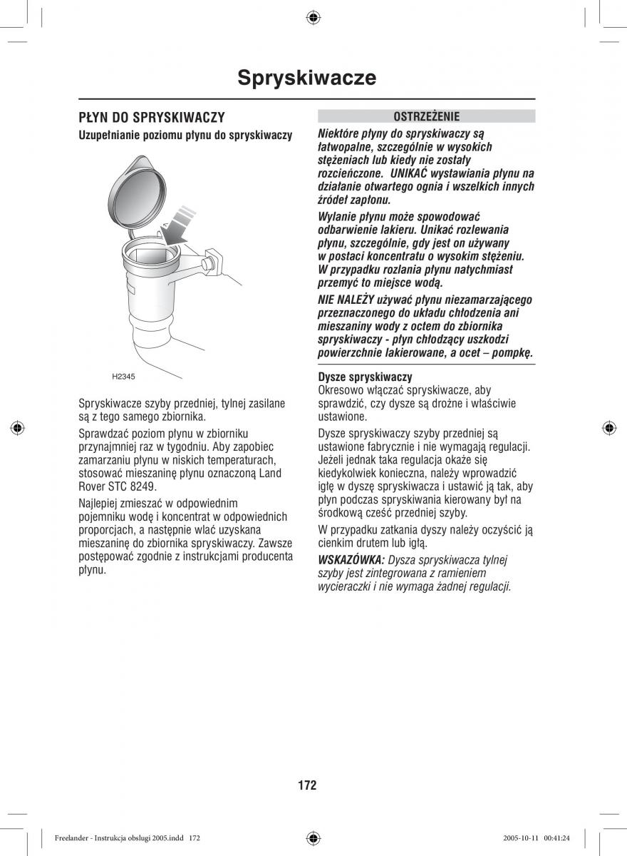 Land Rover Freelander I 1 instrukcja obslugi / page 172