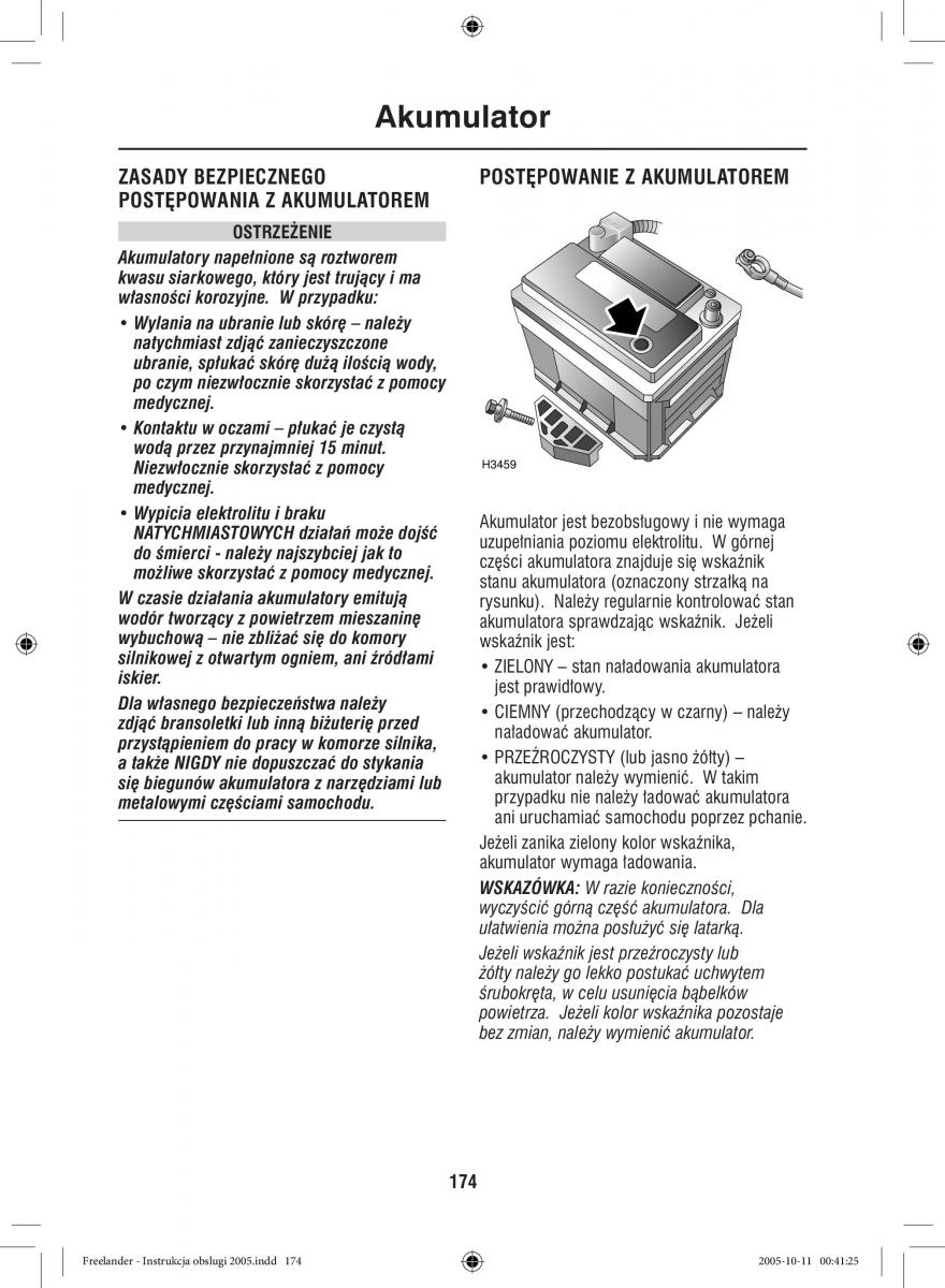 Land Rover Freelander I 1 instrukcja obslugi / page 174