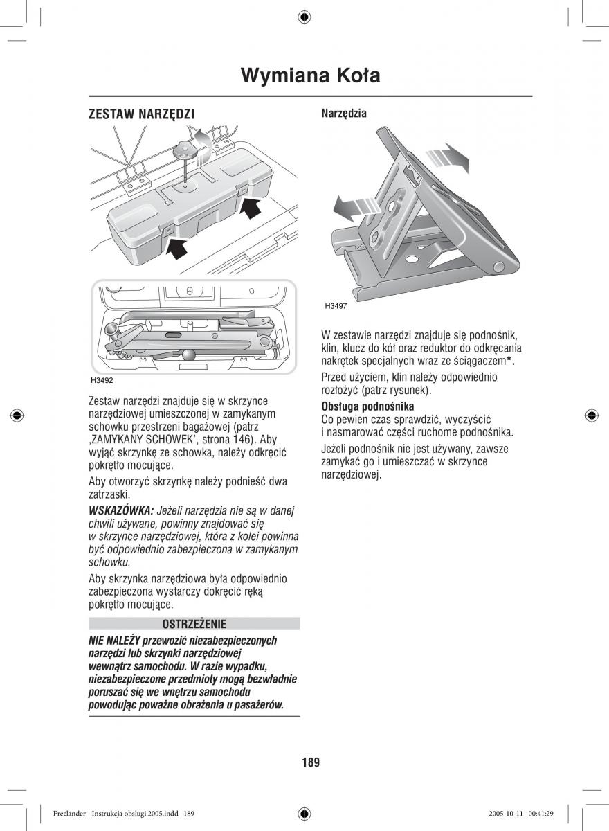 Land Rover Freelander I 1 instrukcja obslugi / page 189