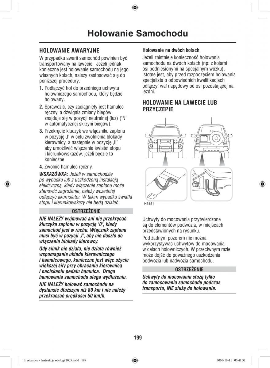 Land Rover Freelander I 1 instrukcja obslugi / page 199