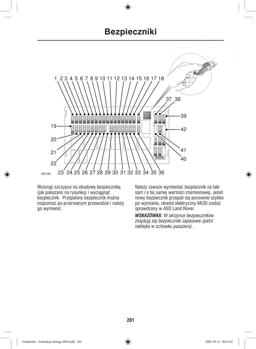 Land Rover Freelander I 1 instrukcja obslugi / page 201