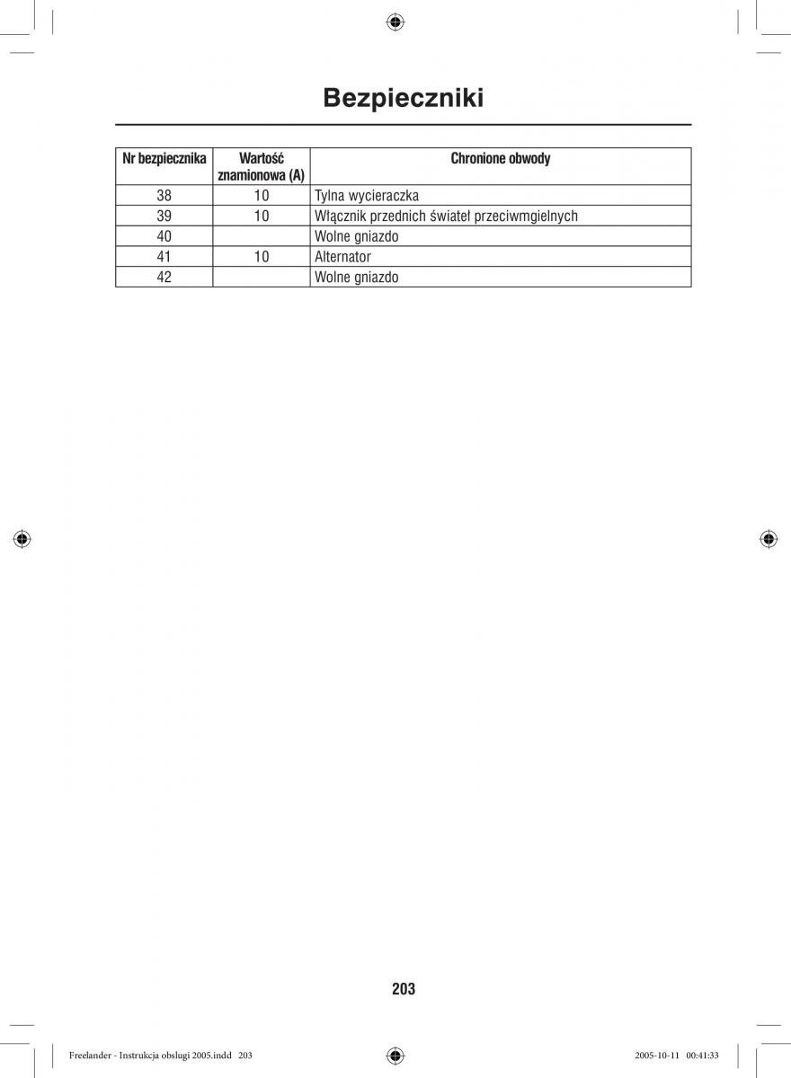 Land Rover Freelander I 1 instrukcja obslugi / page 203