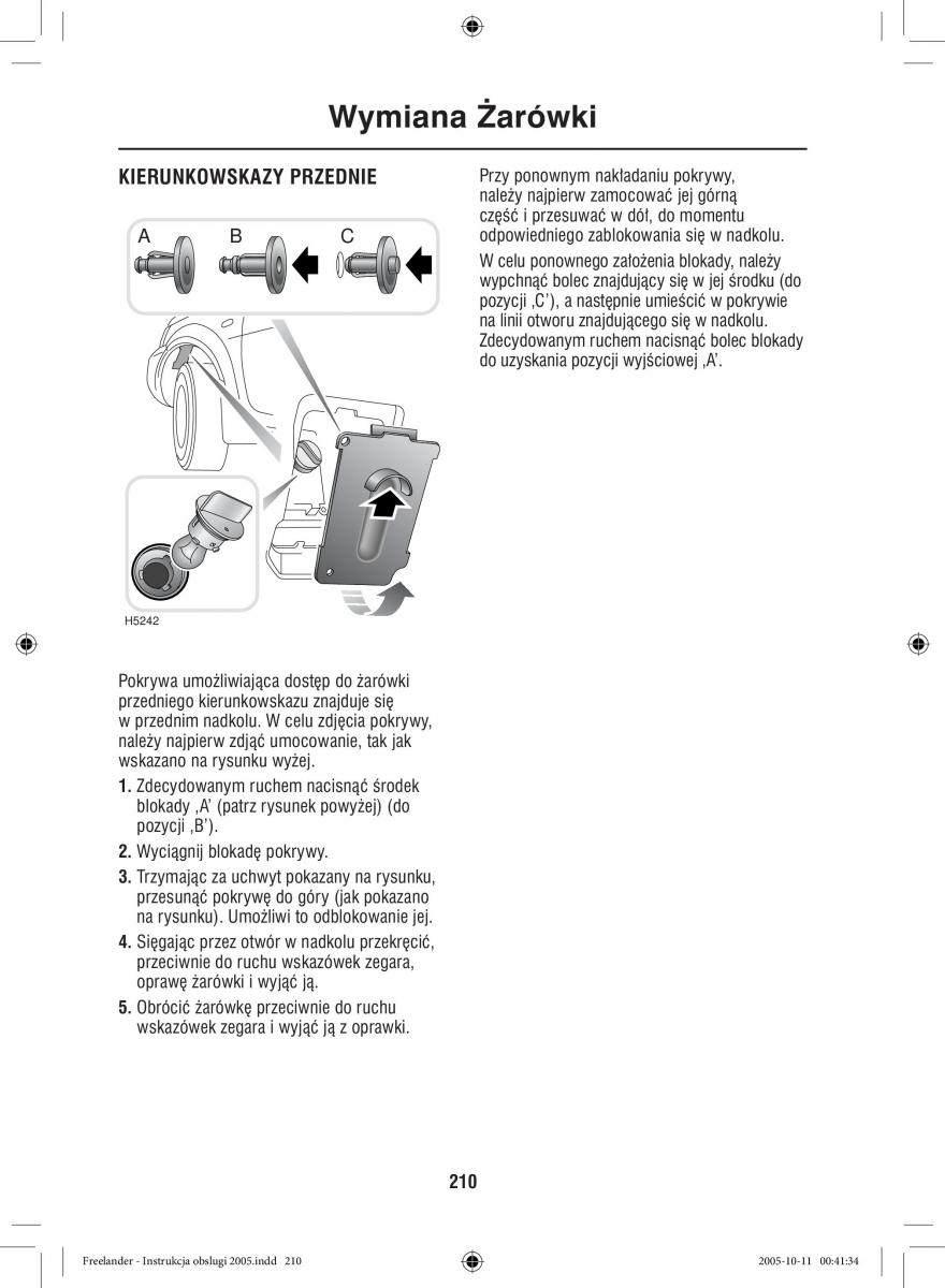 Land Rover Freelander I 1 instrukcja obslugi / page 210