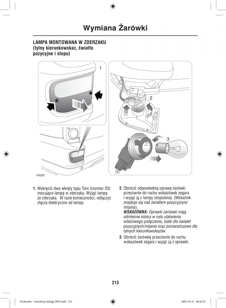 Land Rover Freelander I 1 instrukcja obslugi / page 213