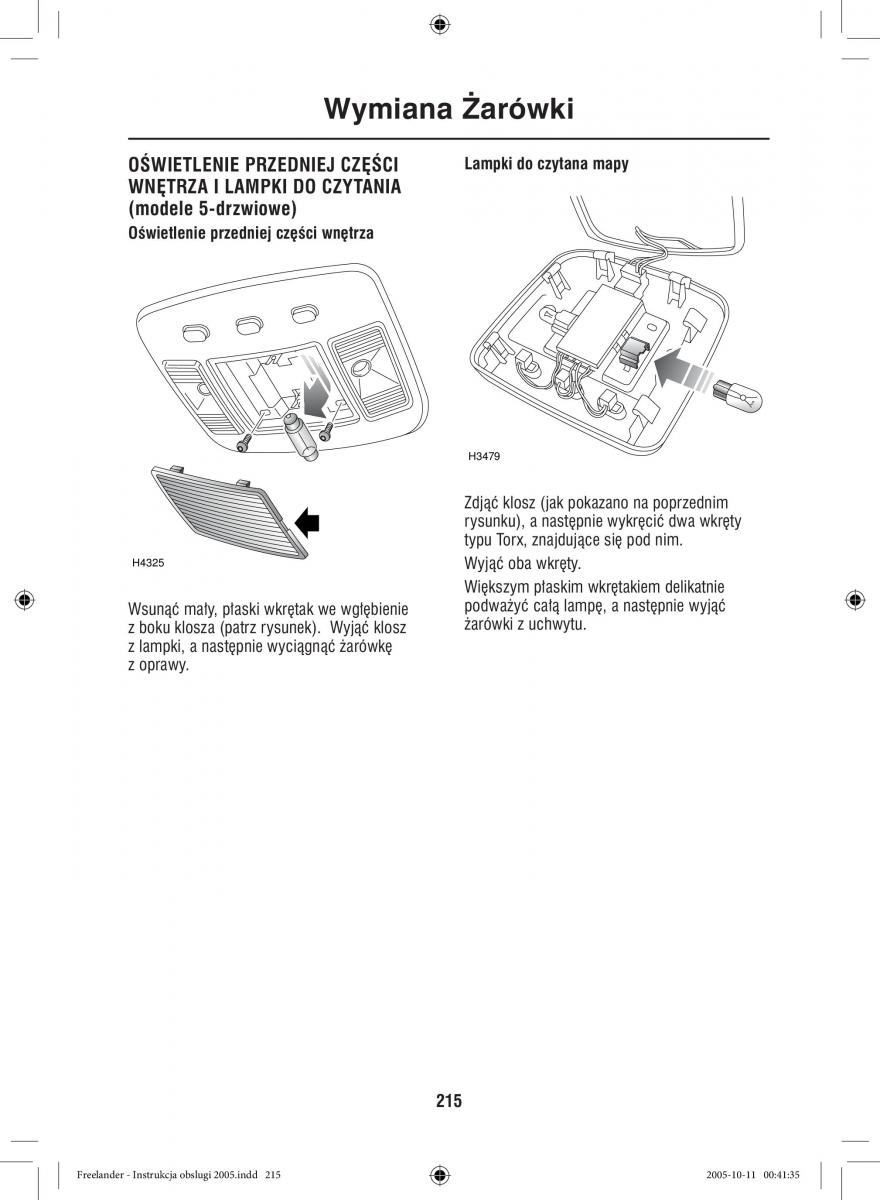 Land Rover Freelander I 1 instrukcja obslugi / page 215