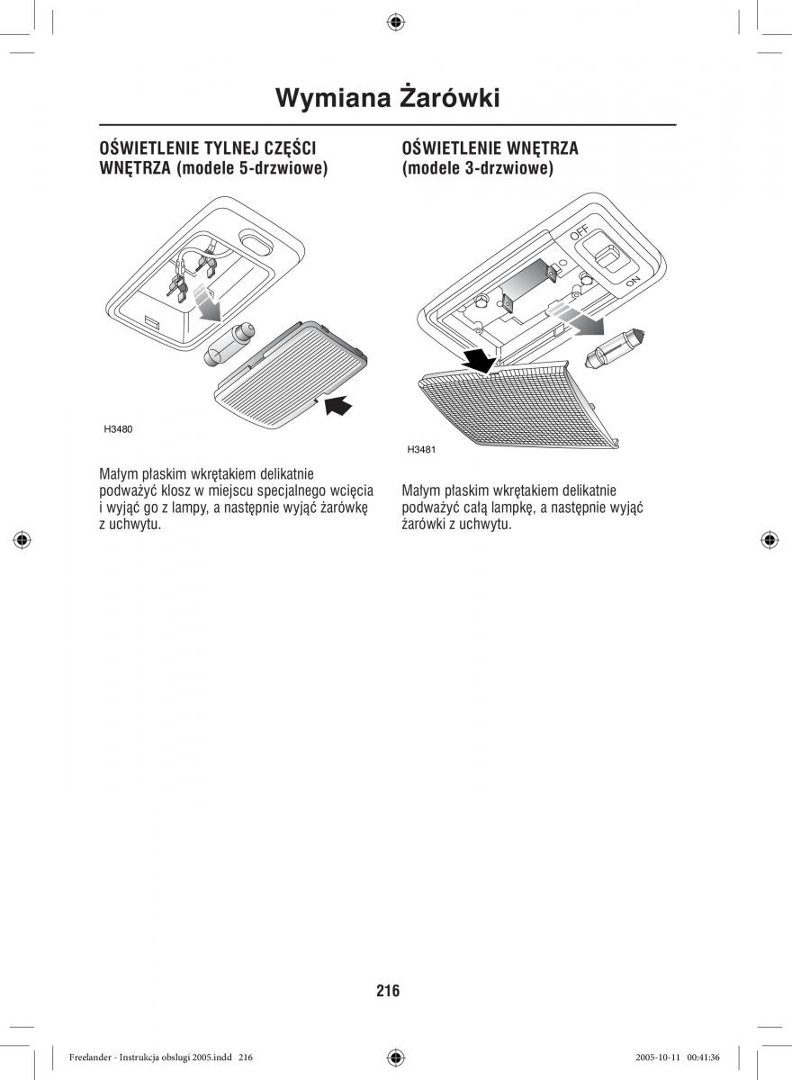 Land Rover Freelander I 1 instrukcja obslugi / page 216