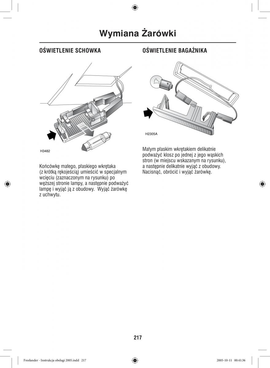 Land Rover Freelander I 1 instrukcja obslugi / page 217