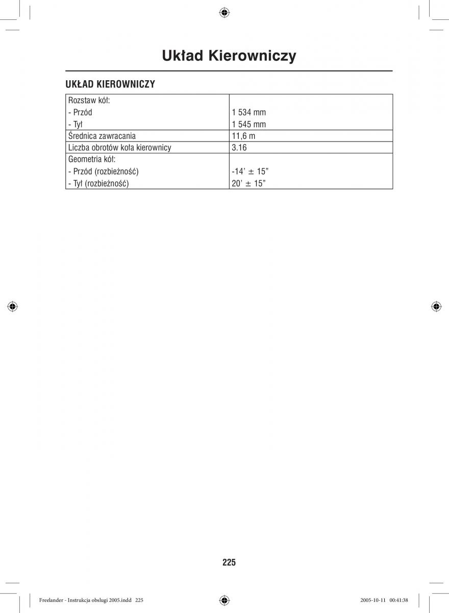 Land Rover Freelander I 1 instrukcja obslugi / page 225