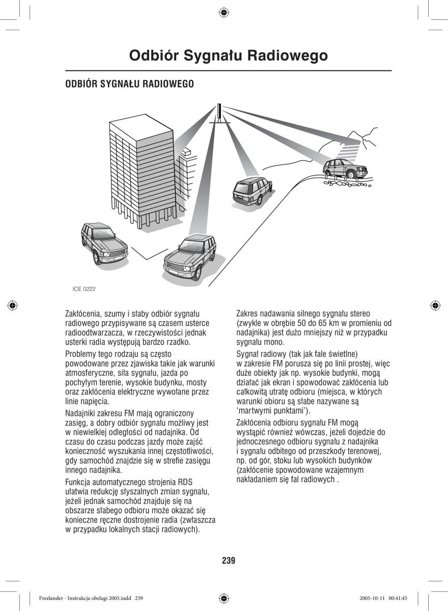 Land Rover Freelander I 1 instrukcja obslugi / page 239