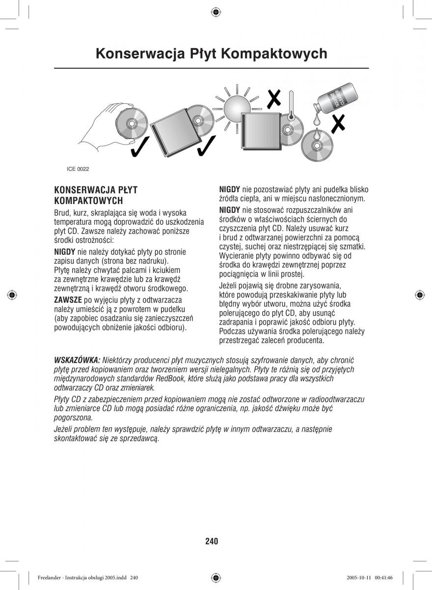 Land Rover Freelander I 1 instrukcja obslugi / page 240