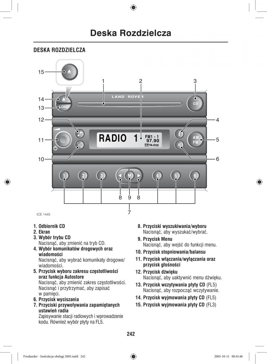 Land Rover Freelander I 1 instrukcja obslugi / page 242