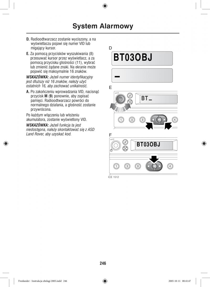 Land Rover Freelander I 1 instrukcja obslugi / page 246