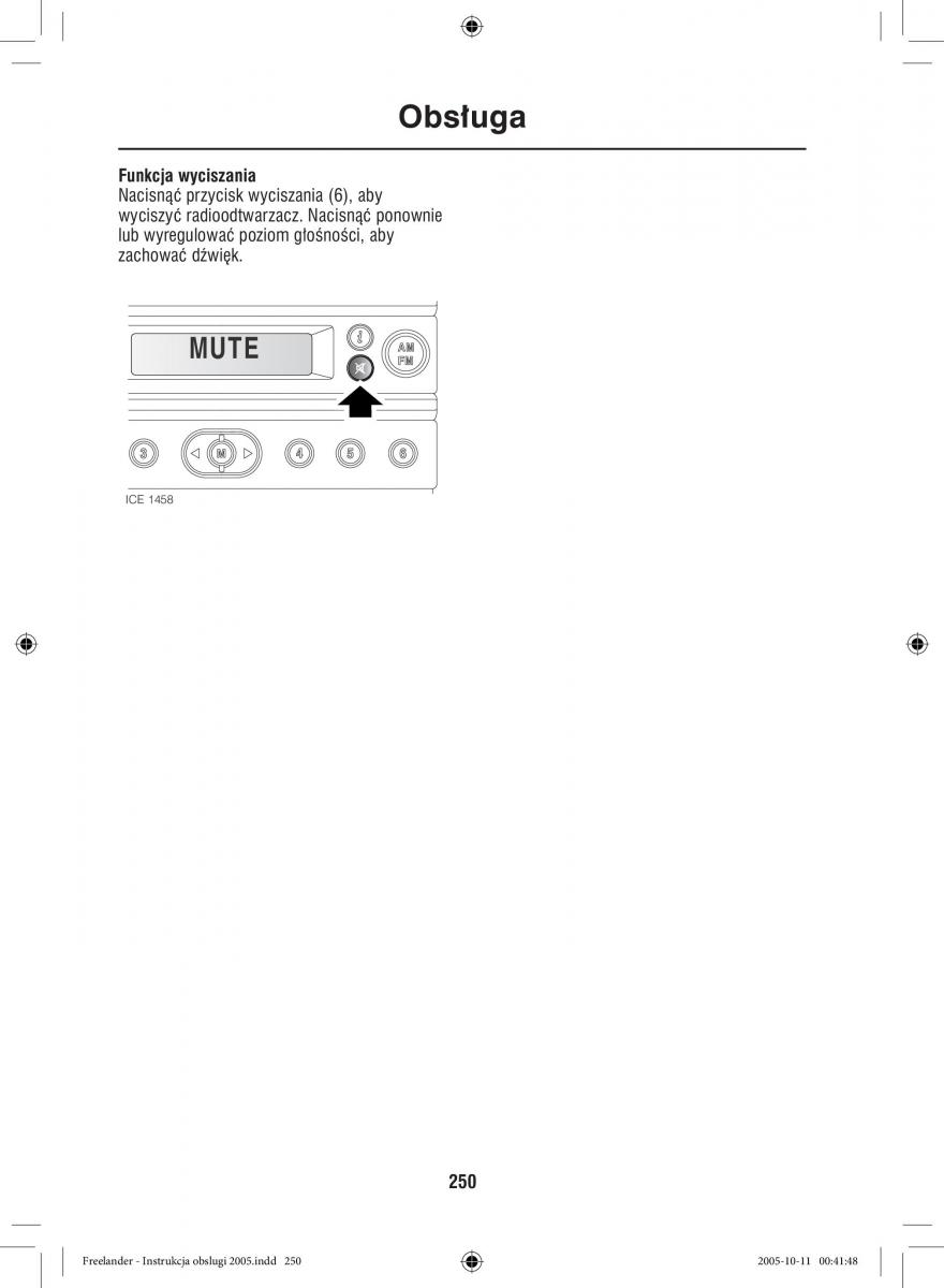 Land Rover Freelander I 1 instrukcja obslugi / page 250