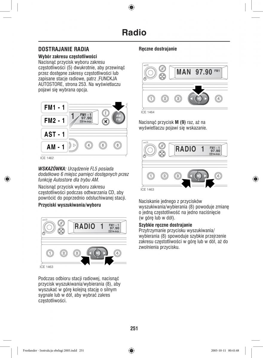 Land Rover Freelander I 1 instrukcja obslugi / page 251