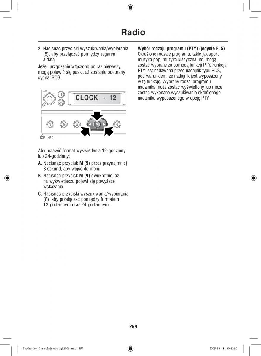 Land Rover Freelander I 1 instrukcja obslugi / page 259