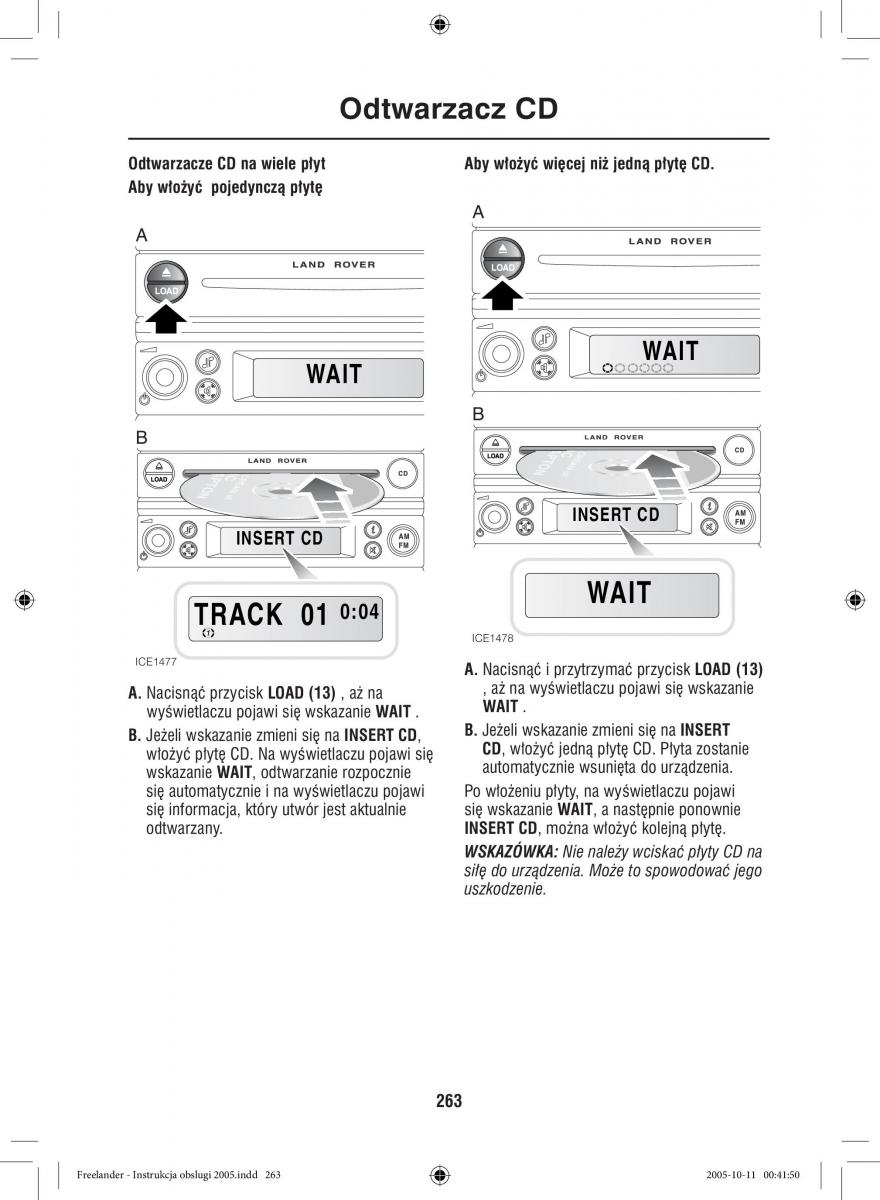 manual  Land Rover Freelander I 1 instrukcja / page 263