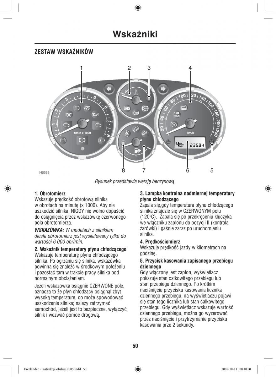 Land Rover Freelander I 1 instrukcja obslugi / page 50