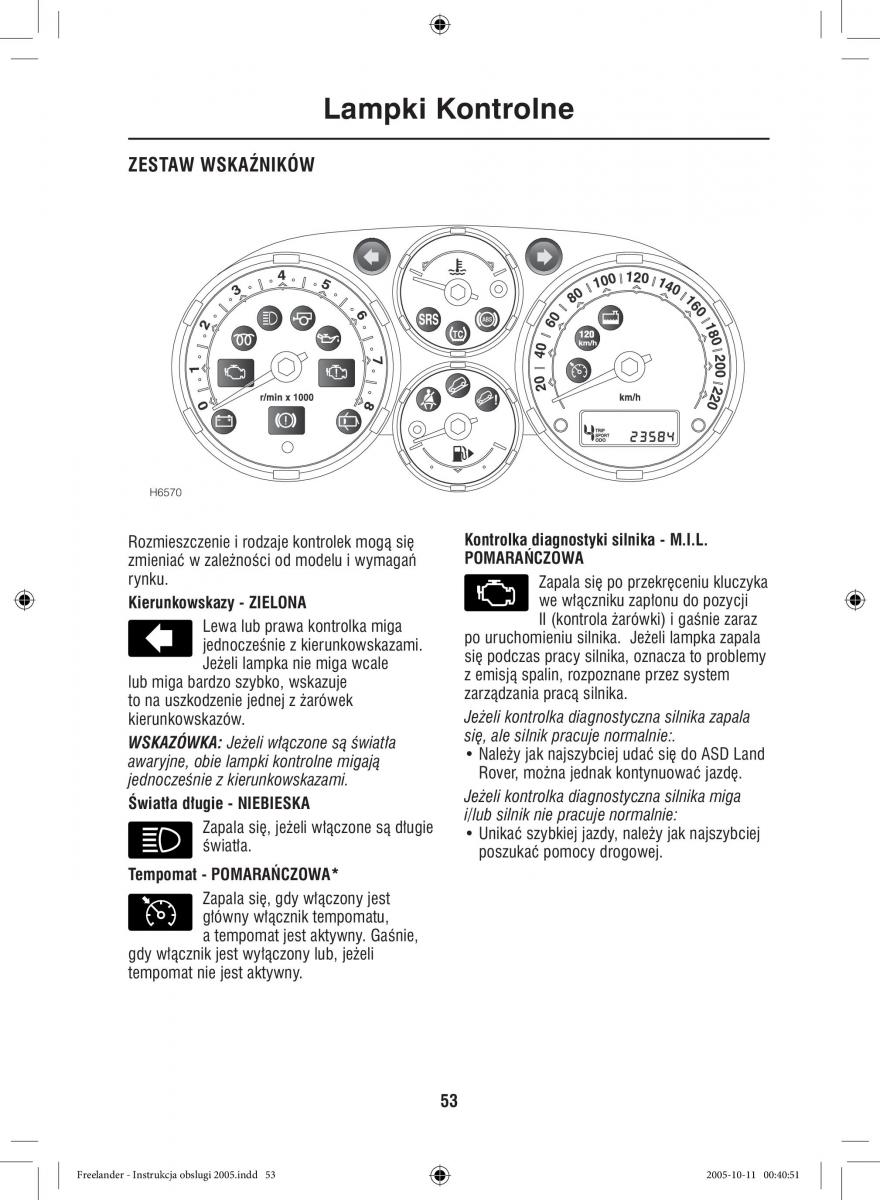 Land Rover Freelander I 1 instrukcja obslugi / page 53