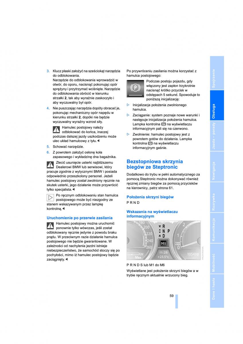 BMW 7 E65 E66 E67 instrukcja obslugi / page 61