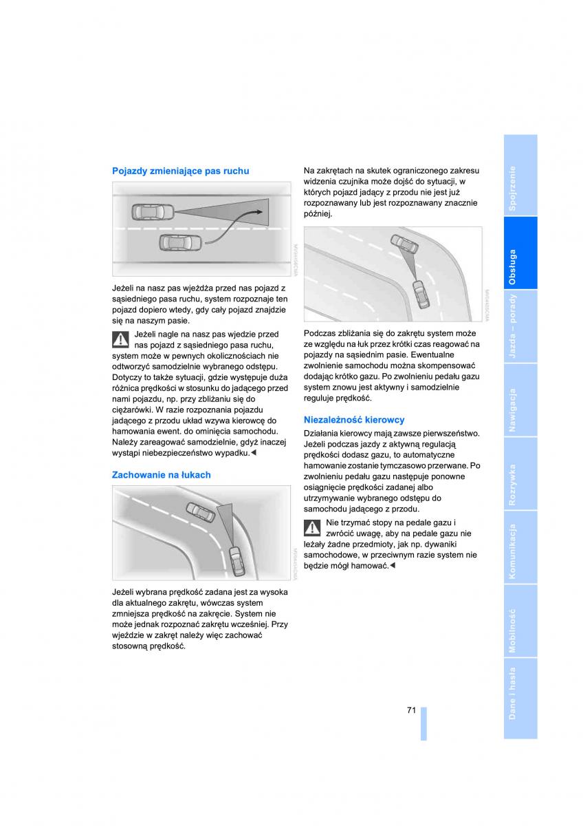 BMW 7 E65 E66 E67 instrukcja obslugi / page 73