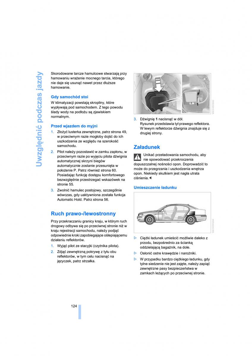 BMW 7 E65 E66 E67 instrukcja obslugi / page 126