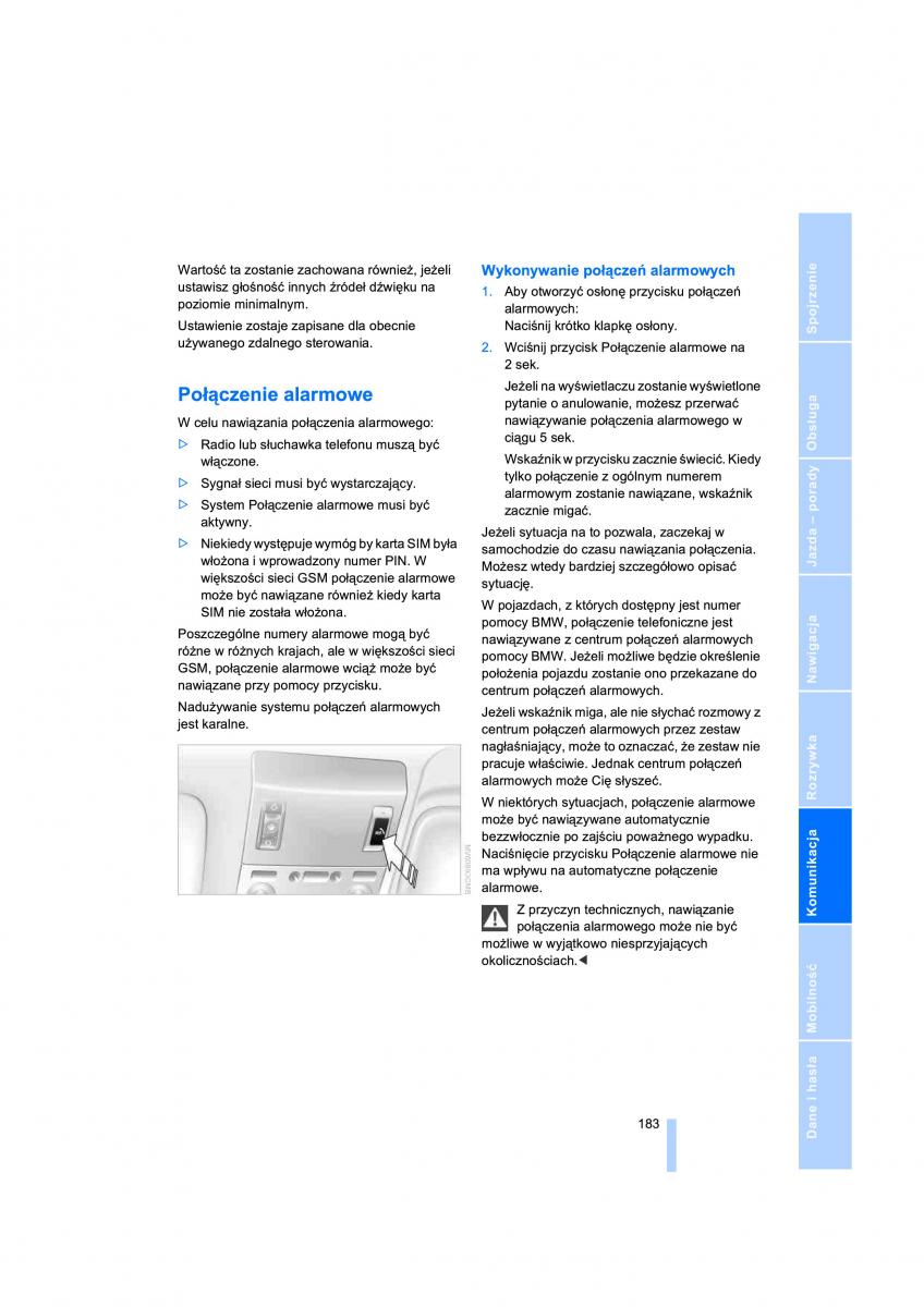 BMW 7 E65 E66 E67 instrukcja obslugi / page 185