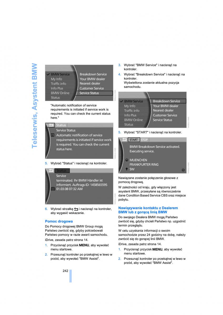 BMW 7 E65 E66 E67 instrukcja obslugi / page 244