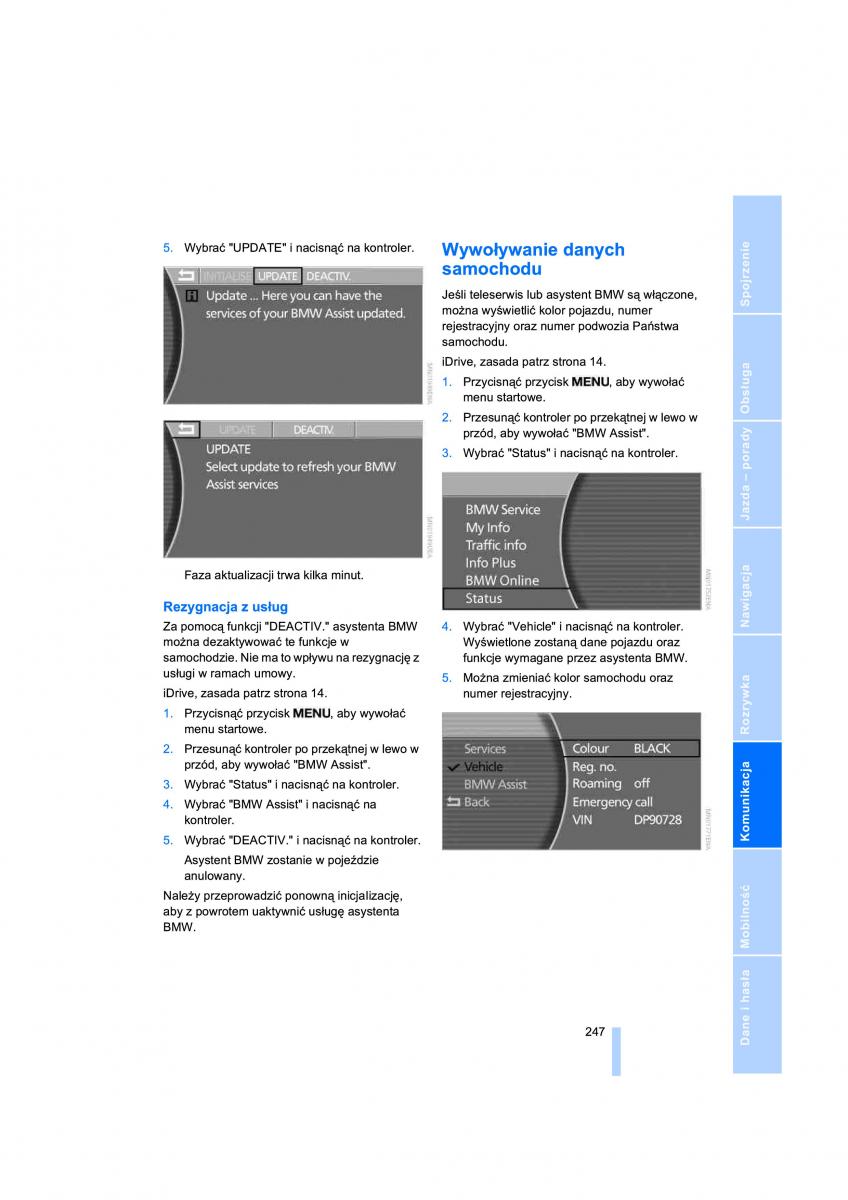BMW 7 E65 E66 E67 instrukcja obslugi / page 249