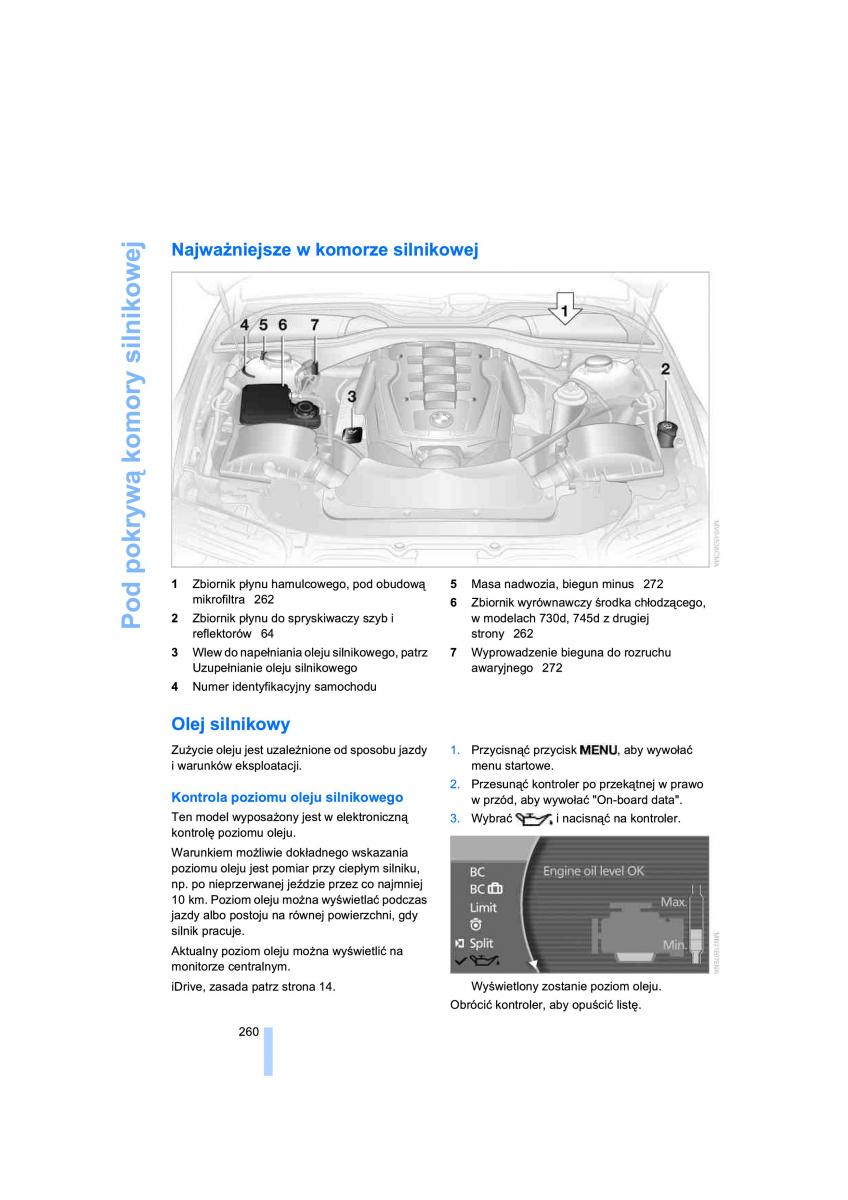 BMW 7 E65 E66 E67 instrukcja obslugi / page 262