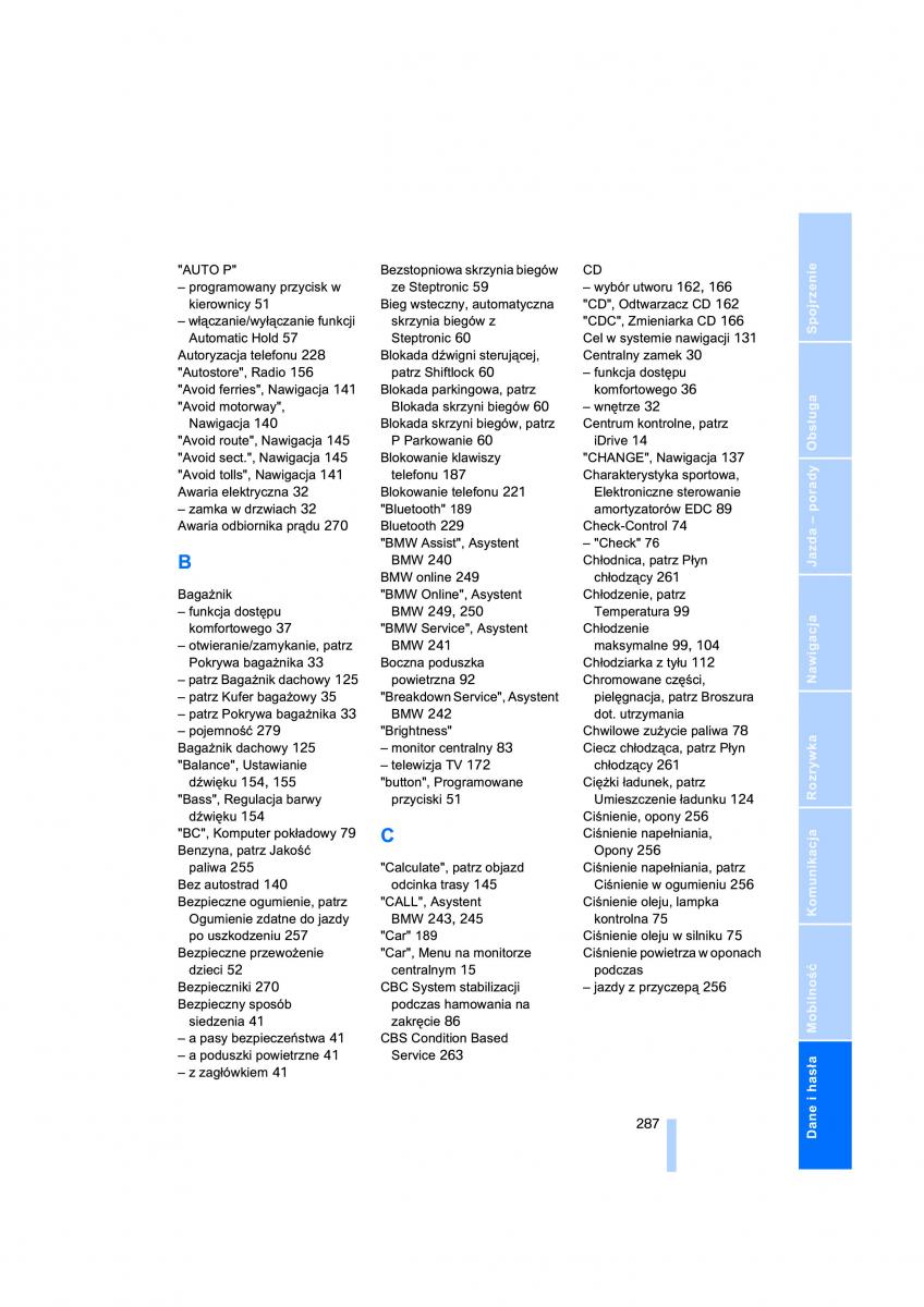 BMW 7 E65 E66 E67 instrukcja obslugi / page 289