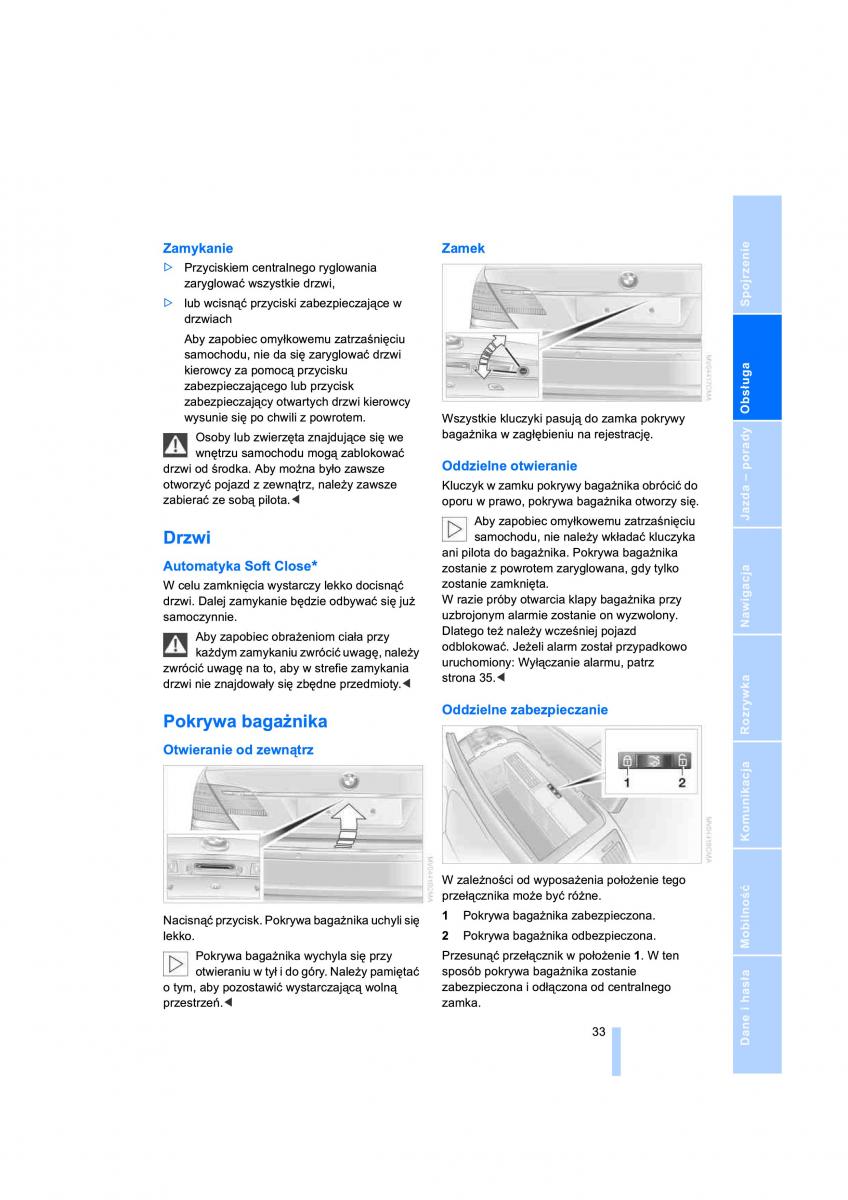 BMW 7 E65 E66 E67 instrukcja obslugi / page 35