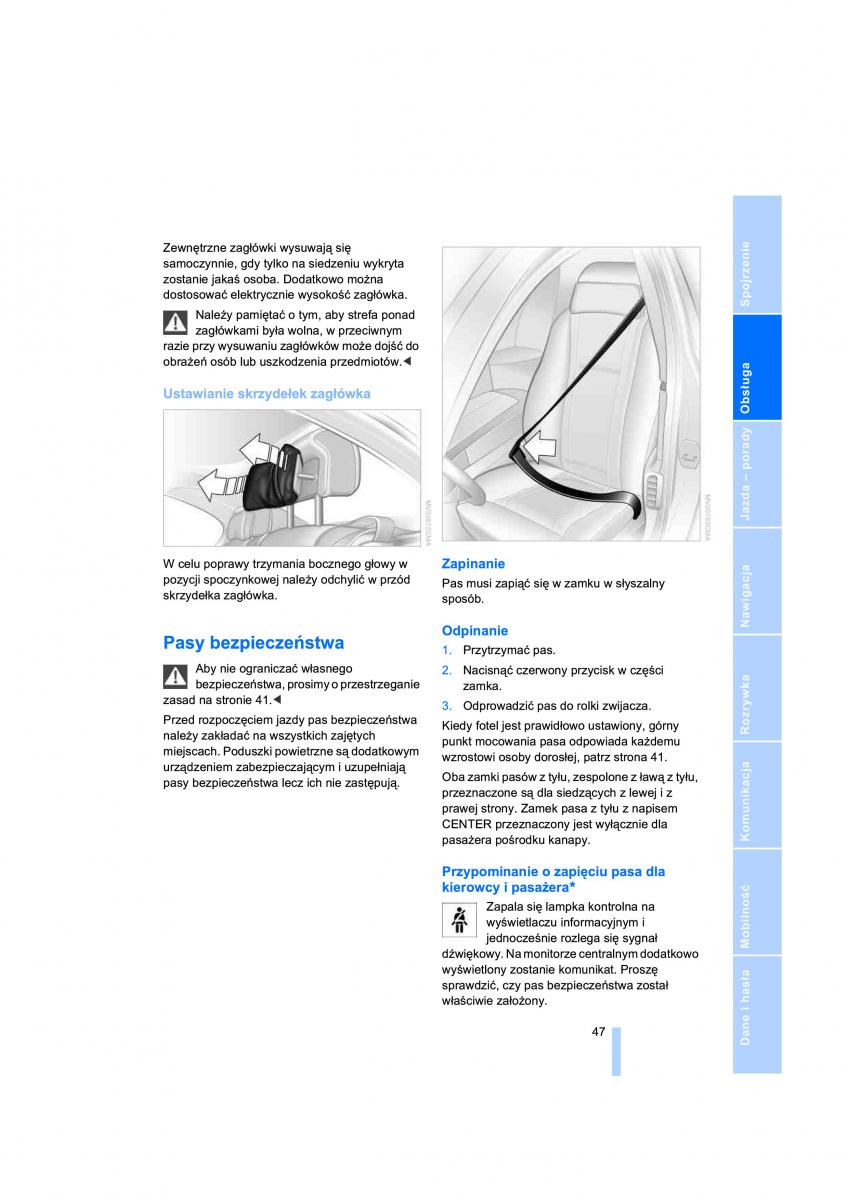 BMW 7 E65 E66 E67 instrukcja obslugi / page 49