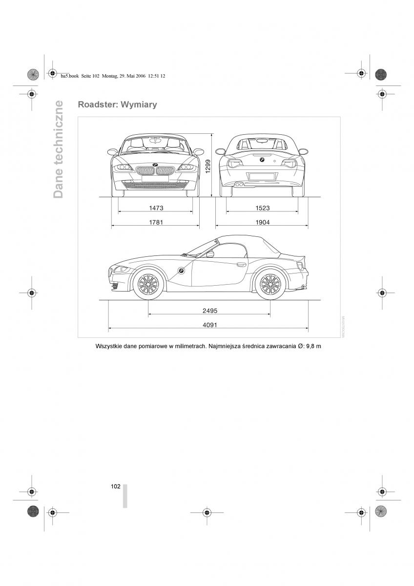 BMW Z4 E85 E86 instrukcja obslugi / page 103