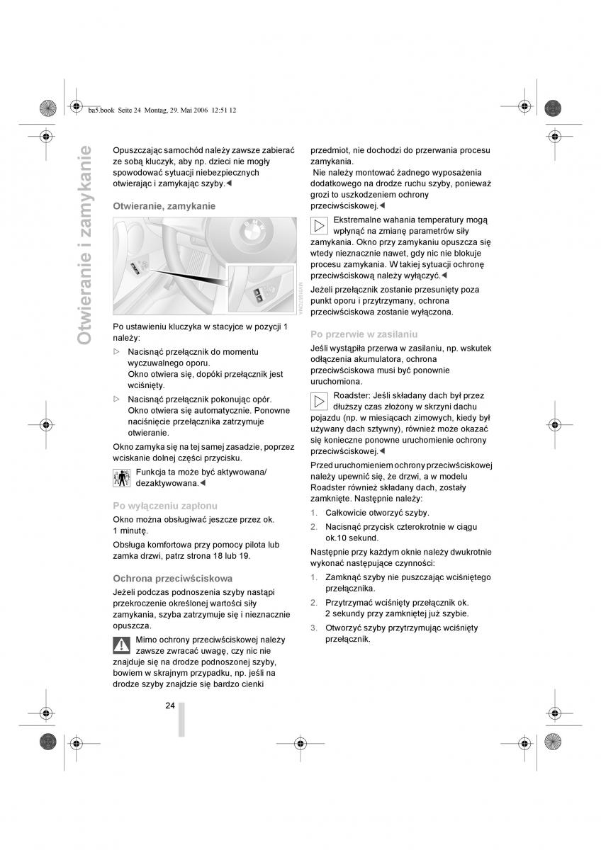 BMW Z4 E85 E86 instrukcja obslugi / page 25