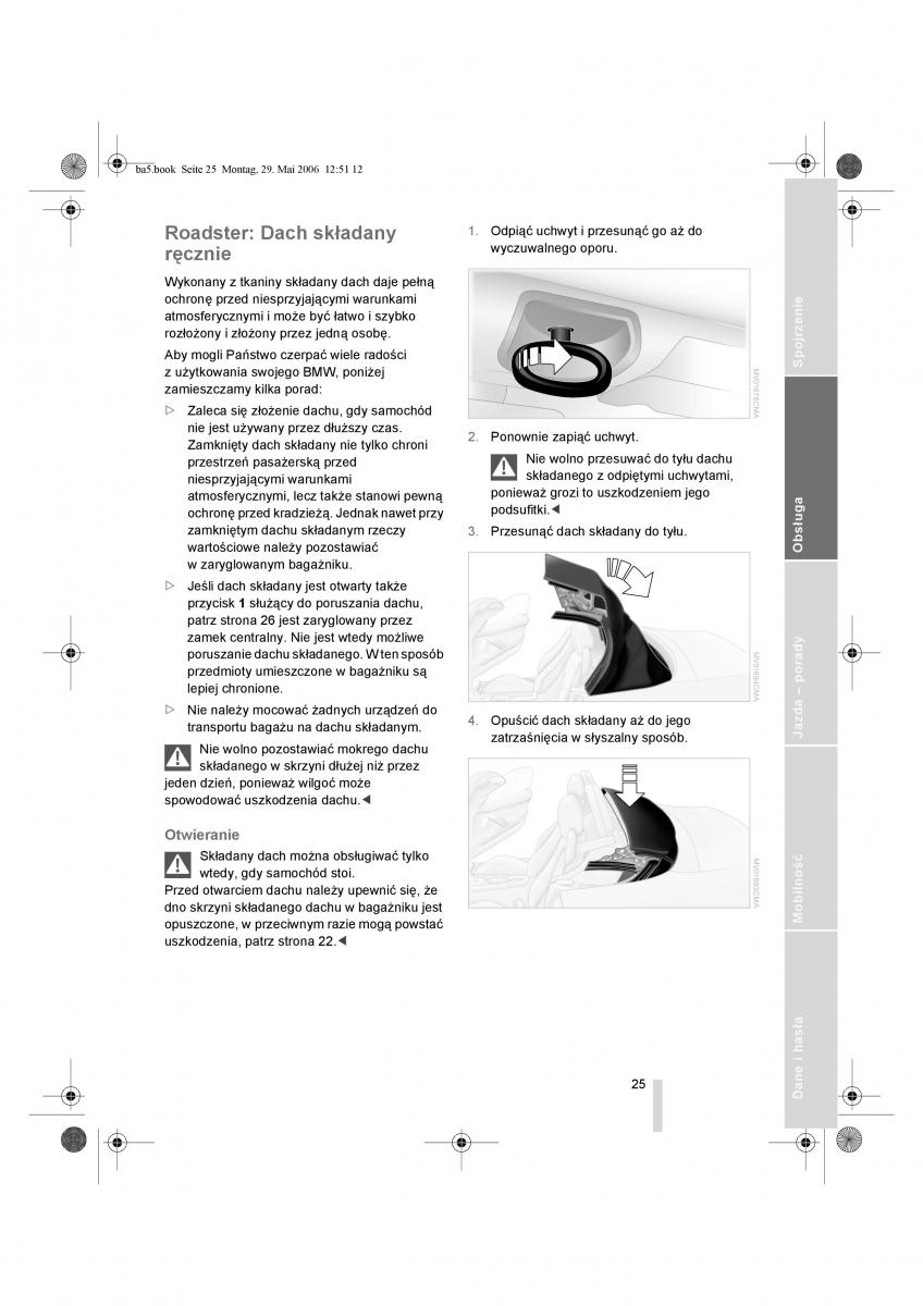 BMW Z4 E85 E86 instrukcja obslugi / page 26