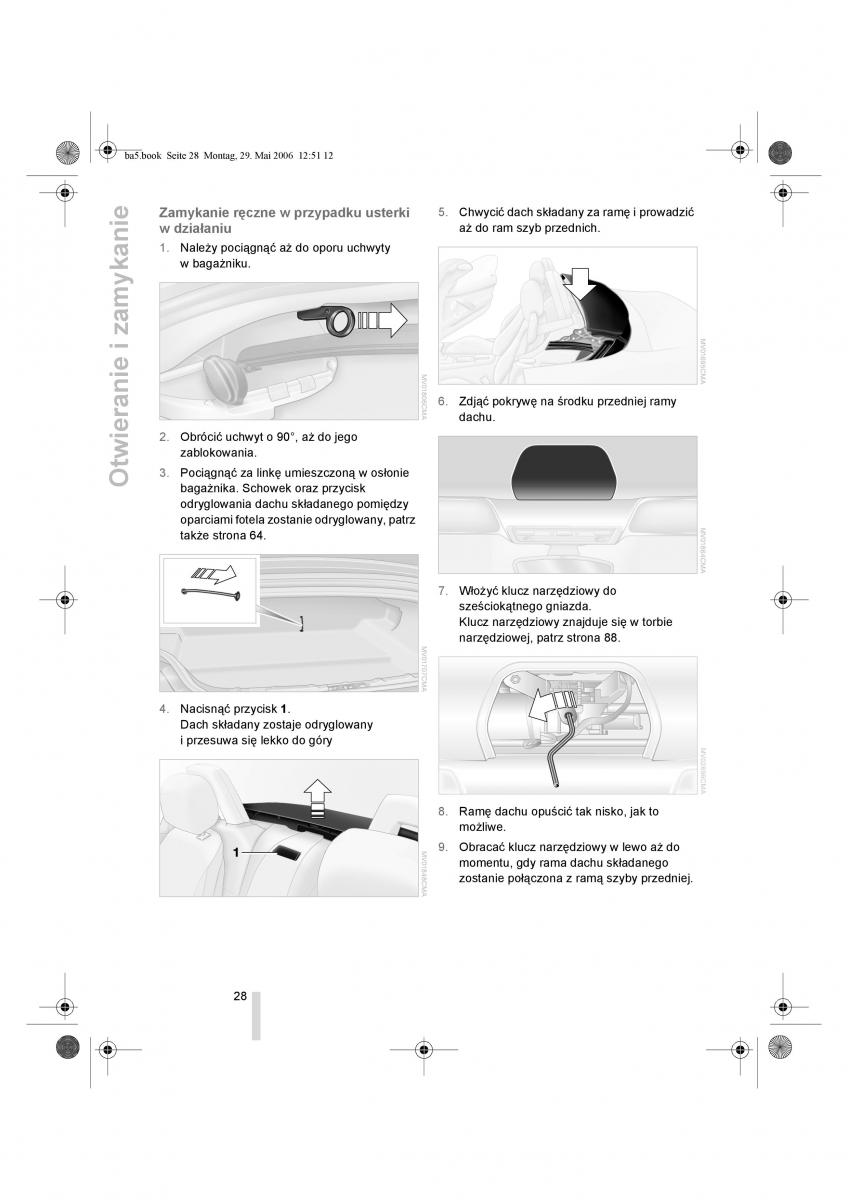 BMW Z4 E85 E86 instrukcja obslugi / page 29