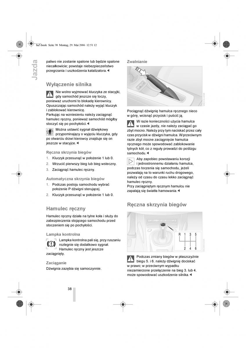 BMW Z4 E85 E86 instrukcja obslugi / page 39