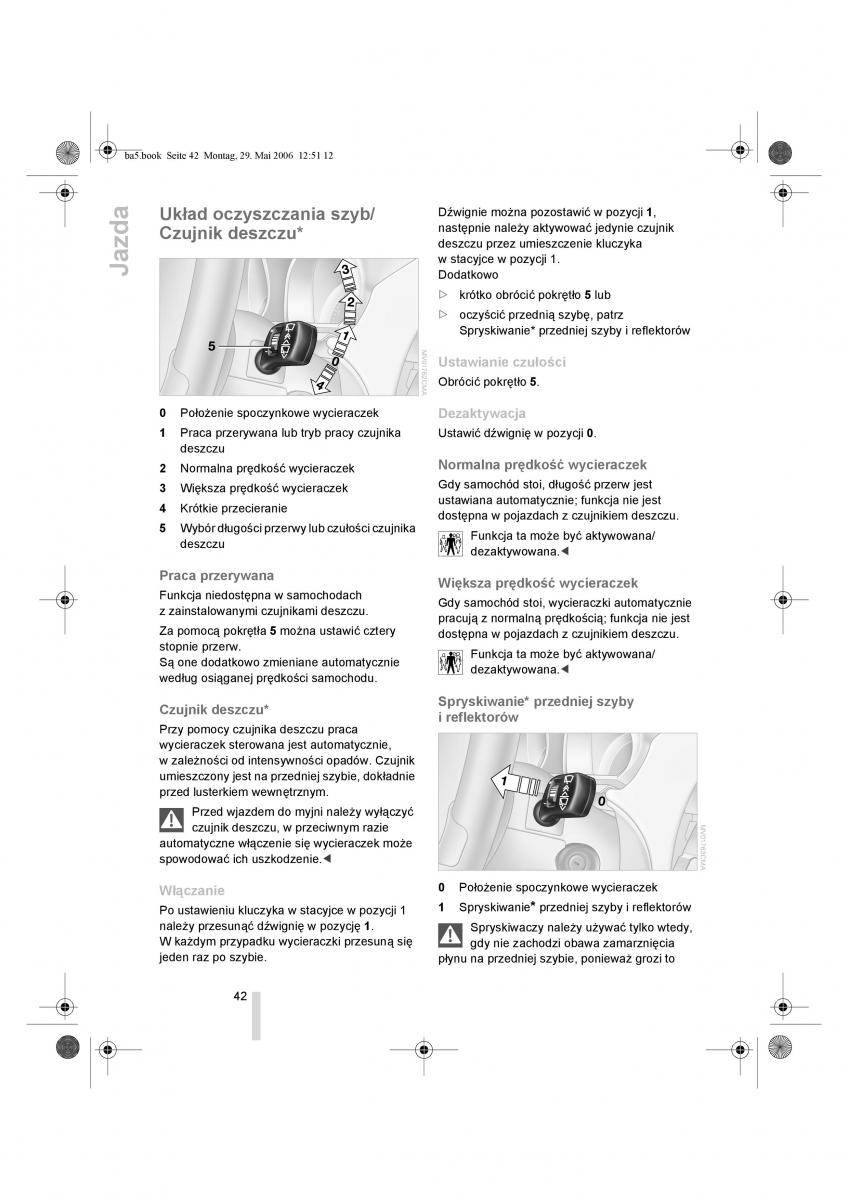 BMW Z4 E85 E86 instrukcja obslugi / page 43