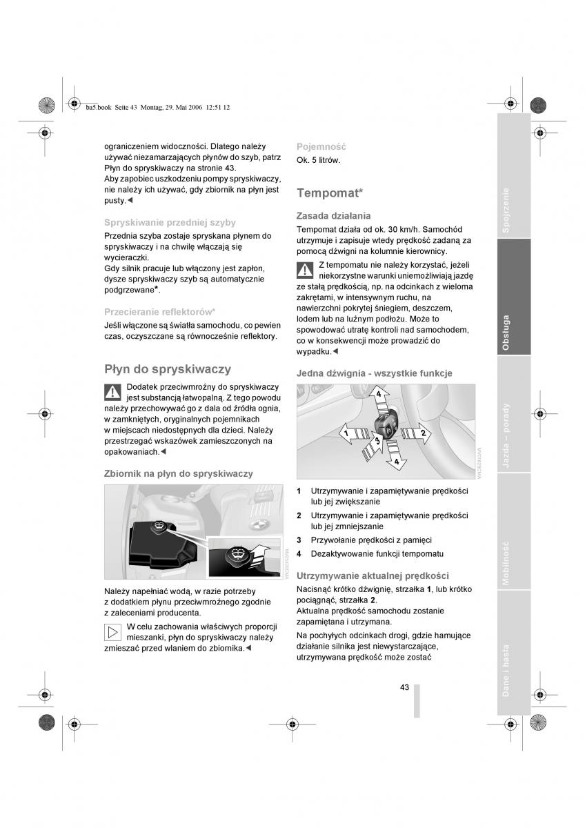 BMW Z4 E85 E86 instrukcja obslugi / page 44