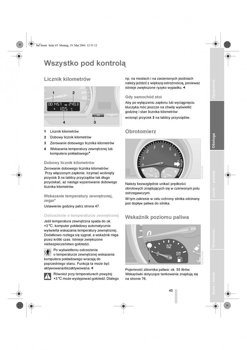 BMW Z4 E85 E86 instrukcja obslugi / page 46