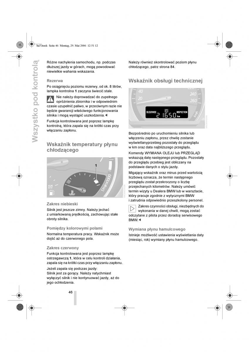 BMW Z4 E85 E86 instrukcja obslugi / page 47