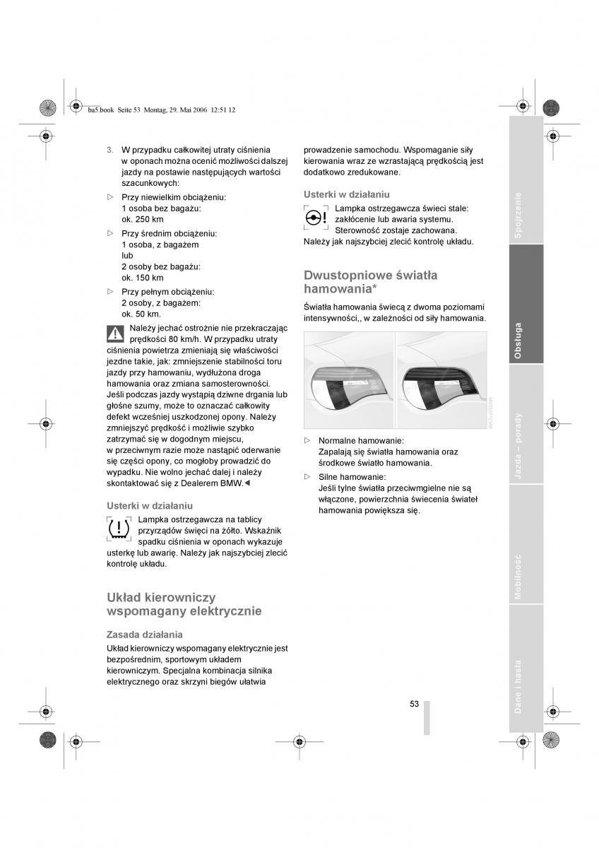 BMW Z4 E85 E86 instrukcja obslugi / page 54